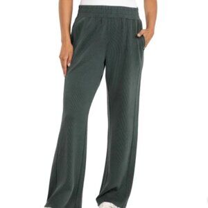 Spyder Active Sport Wide Leg Pant Ribbed Greenish Gray Women's Size XL